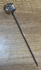 ANTIQUE ART DECO LADY’S 1/4 CT DIAMOND STICK PIN 18K WHITE GOLD GAL CERT EX COND