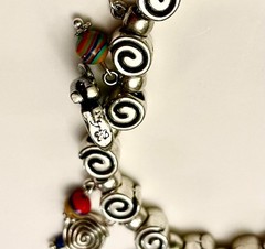 Hand Crafted Bracelet W/Genuine Laurel Burch Cat Charm~ Add a Bead/Adjustable