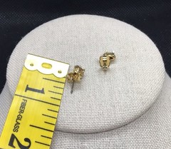Vintage Avon Gold Tone Costume Glass Simulated Amethyst Stud Earrings H897