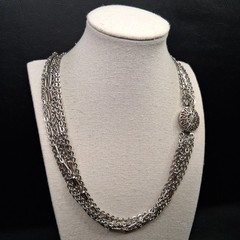 Vintage Multiple Chain Necklace Silver Tone. 17.108
