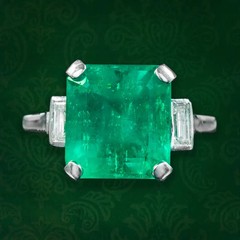 Art Deco Antique 5.30Ct Natural Emerald Vintage Wedding Ring 925 Sterling Silver