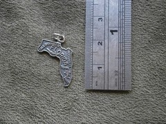 Florida State Map Vintage Sterling Silver Bracelet Charm Pendant 1.1g