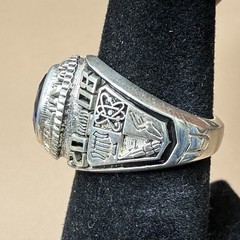 REED & CO Sterling 2008 Lab-Created Sapphire School Ring Size 6