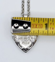Vtg Marathon Sterling Silver Heart Locket Pendant Necklace Forever in My Heart