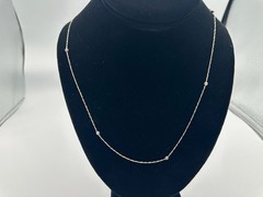 3.46g Vintage Sterling Silver 925 Bead Station Chain Necklace 30 in M