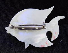 Vtg Lot Nautical Carved Mother of Pearl Sea Life Brooches Seahorse Fish Dolphins