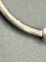 Vintage 925 Sterling Silver Cuff Bracelet Open and Slide Pendant
