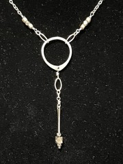 ESTATE ONE OF A KIND OOAK ARTISAN STERLING SILVER 925 CIRCLE “Y” NECKLACE 18”
