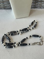 Vintage Suliemani Eyes Agate Beautiful Beaded Necklace Pearl