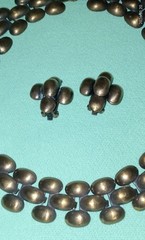Vintage SIGNED La Roco COPPER Modernist Necklace Choker Earrings SET Estate