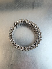 Vintage Silver Tone Rhinestone, Stretchable Bracelet-Made in Japan UNIQUE