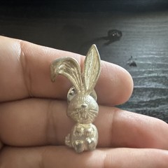 Mixed Lot 3 Pins/Brooches Floral Oval Bunny Rabbit Wishbone Mixed Metals