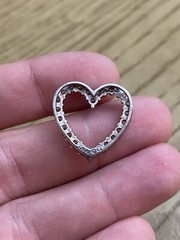 ALWAND VAHAN 925 Sterling Silver Designer Signed CZ Heart Pendant