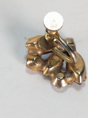 Vintage Multicolor Rhinestone Leaf Gold Tone Screwback Earrings Huggies Fashion