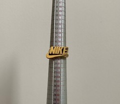Vintage NIKE Swoosh Logo Gold Chrome Metal Ring Jewelry Novelty Collectible