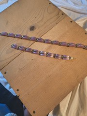 Karu Vintage Thermoset Choker Gold Tone 17.5 Pink Classic Necklace Costume