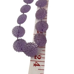 VINTAGE ~ PLASTIC FROSTED LUCITE ~ GRAPES FRUIT SCREW EARRINGS & NECKLACE