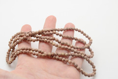 Vintage Beige Crazy Lace Agate 4.5mm Natural Stone Layer Necklace 35 In