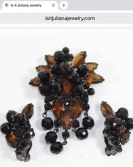 Juliana Book Piece. Black Navette, Chaton & Faceted Crystal Cha Cha Earrings