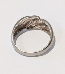 Vintage 925 Sterling Silver Wavy Pattern Size 7.75 Ring Signed NF 3.3 Grams