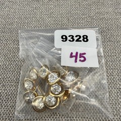 Vintage Judy Lee Set Brooch Earrings Clear Round Rhinestones Gold Tone