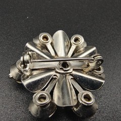 Vintage 1950s Starburst Rhinestone Brooch Smoky Gray White Old Money Aesthetic