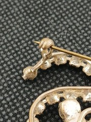 1950s Austria silver plated clear crystals spray brooch clip on earnings set