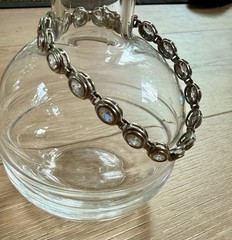12.56g Vintage Sterling Silver 925 Tennis Link Bracelet, 7.5”