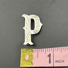 Vintage Rare Sterling 925 Mexican Monogram P K Screw Back Brooch Set 4029
