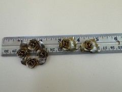 Vtg Judy Lee Gold Rose Leaf Wreath Brooch Clip Earrings Set