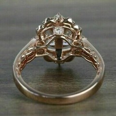 Art Deco 2.90 Ct White Diamond Vintage Wedding Ring 14K Rose Gold Plated
