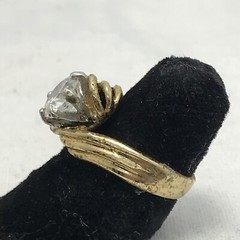 Vintage 18KT GE Gold Plated & Cubic Zirconia in Bold Look Ring varied sizes