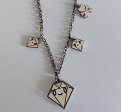 Vintage Rare Tokidoki Necklace Long Chain Charms Double Sided Print