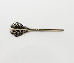 Latvia 1960s ethnic traditional style handmade modern melchior brooch pin