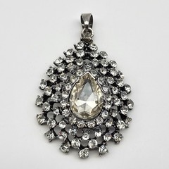 Beautiful vintage clear rhinestone teardrop pendant elegant bridal