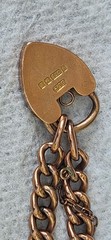 Antique 9K Yellow Gold Curb Chain Bracelet Padlock Edwardian