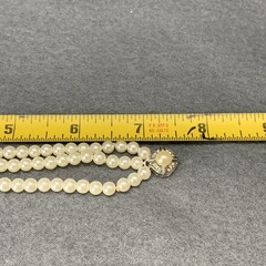 vintage Franklin Mint Jackie Kennedy Three Strand Glass Pearl Bracelet COA