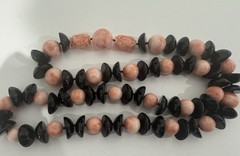 Elegant Estate AngelSkin Coral & Onyx Necklace No Clasp