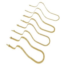 18K Yellow Gold Solid Bismark Chain Necklace 4.7mm 6mm 8mm Women Men 18″-24″
