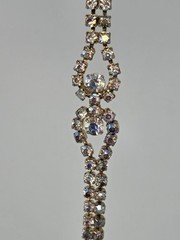 AB Rhinestone Tennis Bracelet Vintage Unsigned 7 Inches Prong