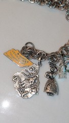 Vintage Sterling Silver Charm Bracelet 17 Charms 6.5inches