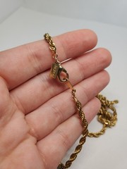 Vintage Revlon Gold Tone 3mm Rope Chain Necklace 24.5″