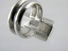 Vintage Storck Signed Artisan Sterling Silver Bar Top Ring 925 14.6g Size 5.5