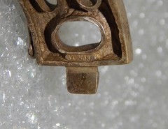 Mid century Vogary Vocari modernist brutalist cuff bracelet silverplate