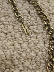 SUGARFIX Brass Blue White Bead Scoop Necklace
