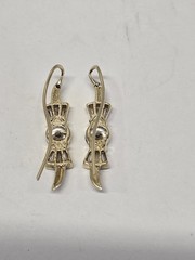 Solid 14kt Yellow Gold Simulated Diamond Ear Climber Earrings 3 grams Signed
