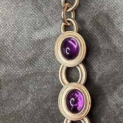 Monet for YSL Vintage Cabochon Necklace Purple Chunky Signed 1980s 16-18” Rare!!