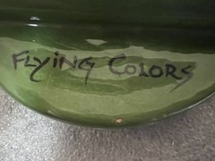 Flying Colors Ceramic Watermelon Necklace 1980s Funky Summer Jewelry Small Flaw