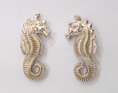STERLING SILVER SEAHORSE CUFFLINKS