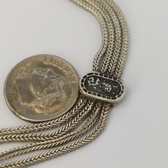 Vintage Silver Necklace Multi Chain Niello Station Layered 925 Ethnic Wide Old